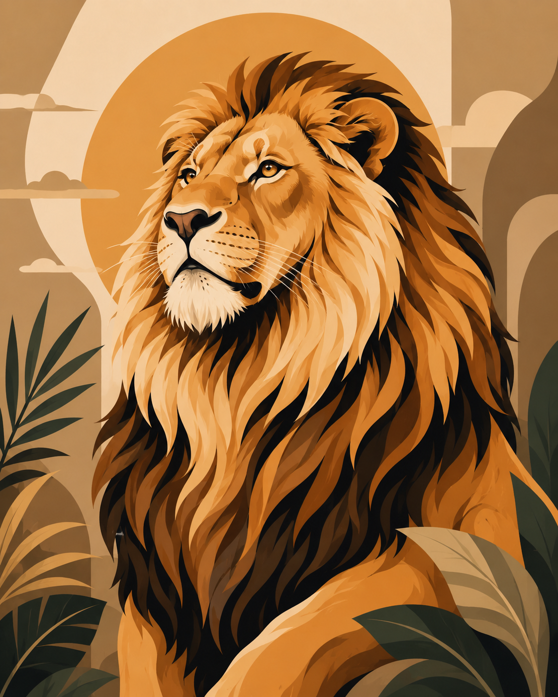 טיפים לציור ב-Adobe Illustrator איור אריה