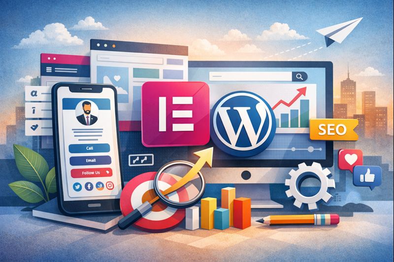 Read more about the article הסברים חינם הכנת כרטיס ביקור דיגיטלי באלמנטור וורדפרס – עיצוב, SEO ונוכחות דיגיטלית לעסקים