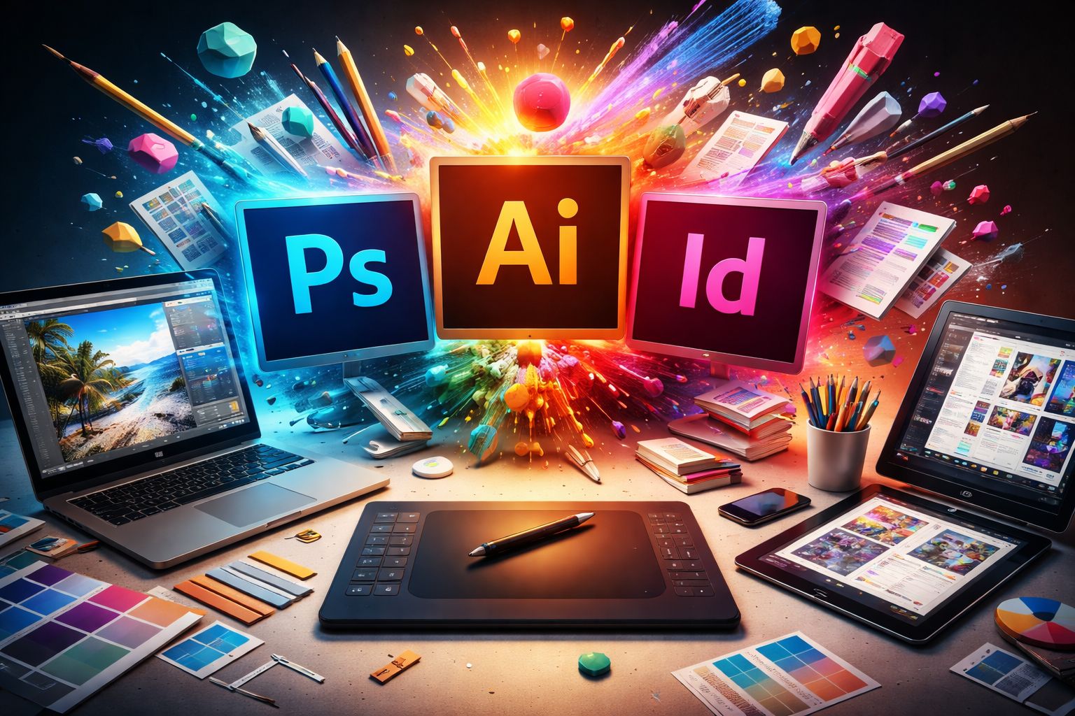 Read more about the article מתחילים בעיצוב גרפי? כך תבינו אחת ולתמיד מה עושים עם פוטושופ, אילוסטרייטור ואינדיזיין