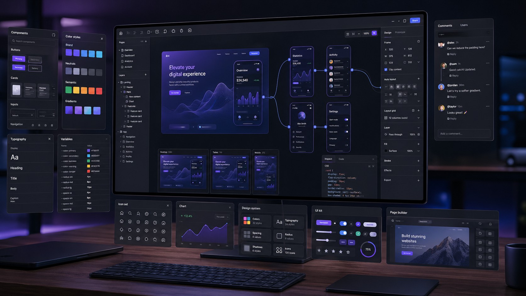 ב־Figma קל מאוד לבנות Wireframes, לשכפל מסכים, להראות כמה אפשרויות ולבחור כיוון נכון.